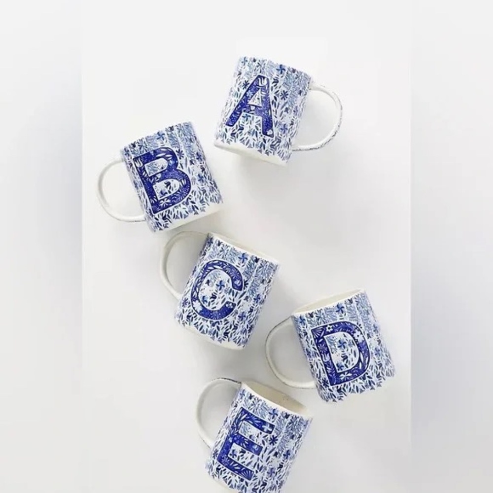 NWT Anthropologie Folksong Monogram Mug Letter I
